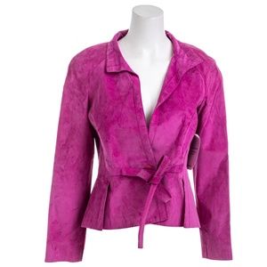 VALENTINO Pink Suede Jacket Size 10